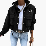 Women’s Cropped Jacket with Flap Pockets