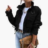 Women’s Cropped Jacket with Flap Pockets