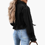 Women’s Cropped Jacket with Flap Pockets