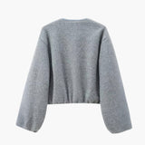 Women’s Cropped Jacket with Zipper Closure