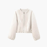 Women’s Cropped Jacket with Zipper Closure