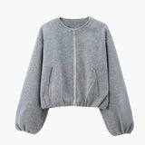 Women’s Cropped Jacket with Zipper Closure