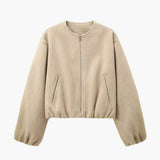 Women’s Cropped Jacket with Zipper Closure