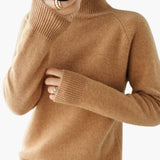 Women’s Cropped Turtleneck Sweater with Ribbed Trim