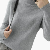 Women’s Cropped Turtleneck Sweater with Ribbed Trim
