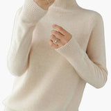 Women’s Cropped Turtleneck Sweater with Ribbed Trim