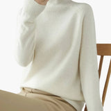 Women’s Cropped Turtleneck Sweater with Ribbed Trim