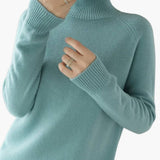 Women’s Cropped Turtleneck Sweater with Ribbed Trim