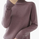 Women’s Cropped Turtleneck Sweater with Ribbed Trim