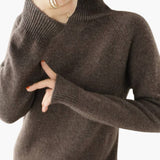 Women’s Cropped Turtleneck Sweater with Ribbed Trim