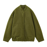 Women’s Front Zip Bomber Jacket with Ribbed Cuffs