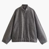 Women’s Front Zip Bomber Jacket with Ribbed Cuffs