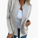 Women’s Hip-Length Bomber Jacket with Front Zip