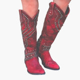Women’s Knee-High Boots with Pointed Toe and Side Zipper
