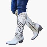 Women’s Knee-High Boots with Pointed Toe and Side Zipper
