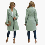 Women’s Knee Length Trench Coat with Belt