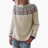 Women’s Knit Sweater with Geometric Pattern