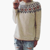 Women’s Knit Sweater with Geometric Pattern