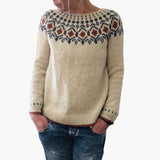 Women’s Knit Sweater with Geometric Pattern