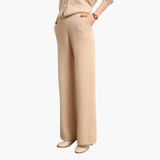 Women’s Knitted Trousers with Elastic Waist and Wide Legs