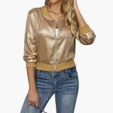 Women’s Layering Bomber Jacket with Fitted Design