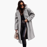 Women’s Long Hooded Coat – Button Front with Side Pockets
