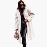 Women’s Long Hooded Coat – Button Front with Side Pockets