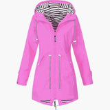Women’s Long Hooded Coat with Adjustable Drawstring Waist