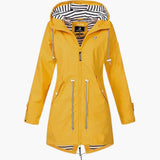 Women’s Long Hooded Coat with Adjustable Drawstring Waist
