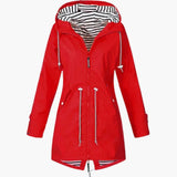 Women’s Long Hooded Coat with Adjustable Drawstring Waist