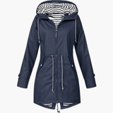 Women’s Long Hooded Coat with Adjustable Drawstring Waist