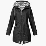 Women’s Long Hooded Coat with Adjustable Drawstring Waist