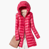 Women’s Long Hooded Parka with Front Closure