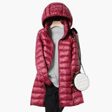 Women’s Long Hooded Parka with Front Closure