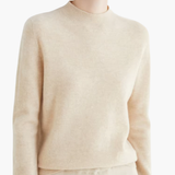 Women’s Mock Neck Sweater with Long Sleeves and Ribbed Trim