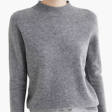 Women’s Mock Neck Sweater with Long Sleeves and Ribbed Trim