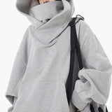 Women’s Oversized Hoodie with High Neck and Front Pocket