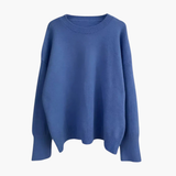 Women’s Oversized Knitted Sweater with Long Sleeves and Round Neck