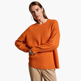 Women’s Oversized Knitted Sweater with Long Sleeves and Round Neck