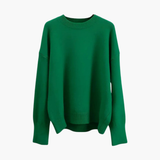 Women’s Oversized Knitted Sweater with Long Sleeves and Round Neck