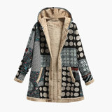 Women’s Patchwork Overcoat with Soft Lining and Hood