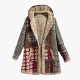 Women’s Patchwork Overcoat with Soft Lining and Hood