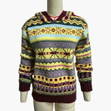 Women’s Patterned Knit Sweater with Hood