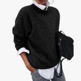 Women’s Pullover Sweater with Crew Neck and Long Sleeves