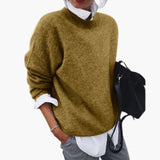 Women’s Pullover Sweater with Crew Neck and Long Sleeves