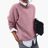 Women’s Pullover Sweater with Crew Neck and Long Sleeves