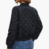 Women’s Quilted Bomber Jacket with Full-Zip Closure