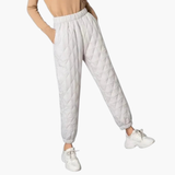 Women’s Quilted Jogger Trousers with Elastic Waist and Cuffed Hem
