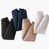 Women’s Quilted Jogger Trousers with Elastic Waist and Cuffed Hem