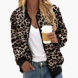 Women’s Relaxed Fit Leopard Bomber Jacket